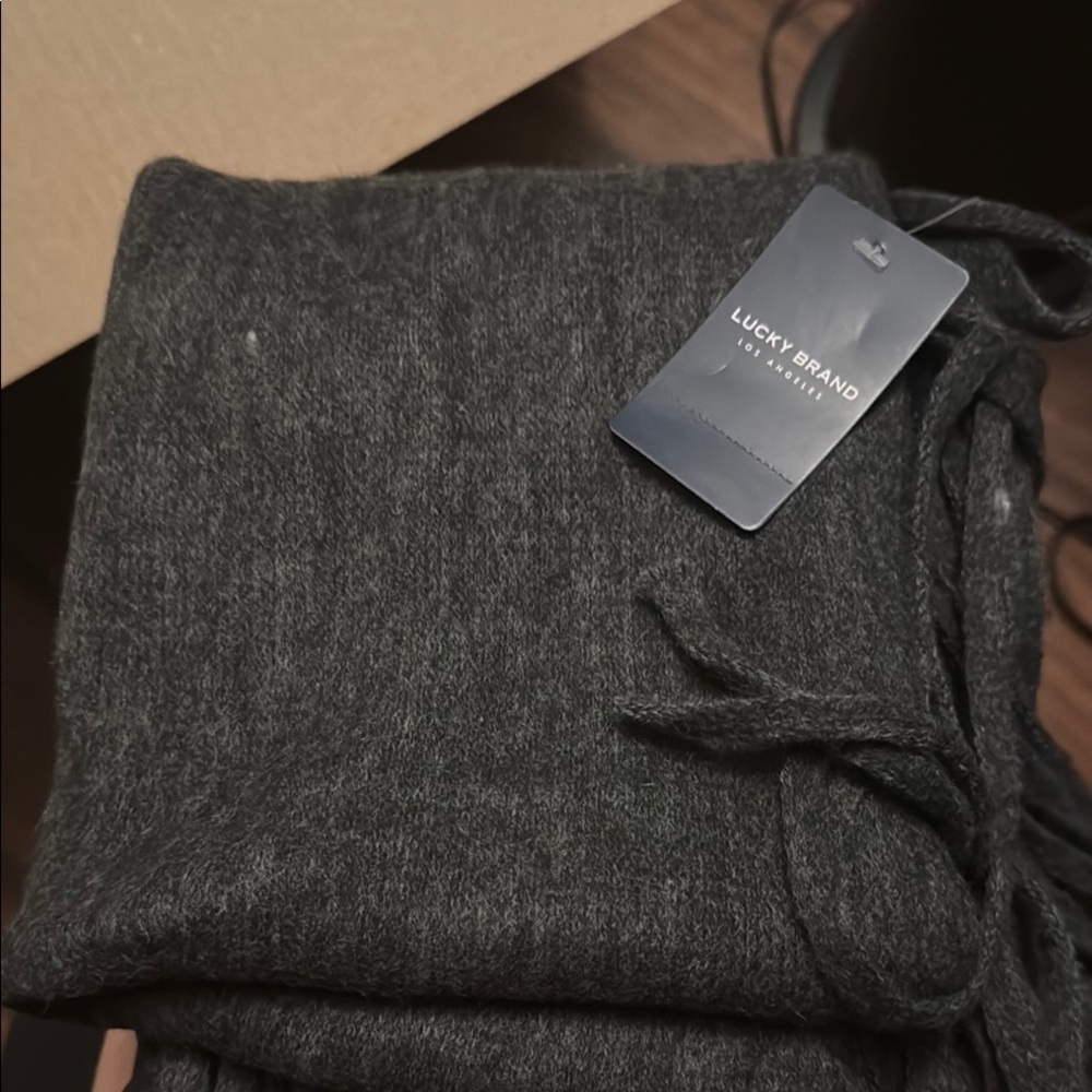 Lucky Brand Charcoal Knit Scarf